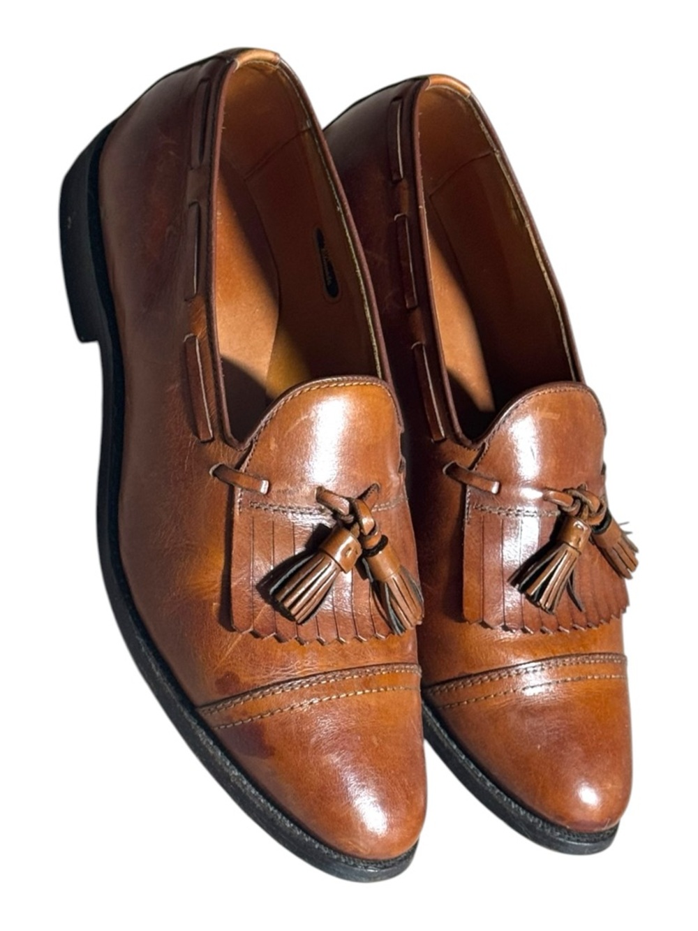 Allen Edmonds Men’s 10 D Dalton Brown LeatherTassel Kiltie Loafers Dress shoe